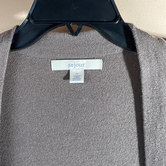 Sejour open cardigan sweater w/ pockets - Picture 4 of 5